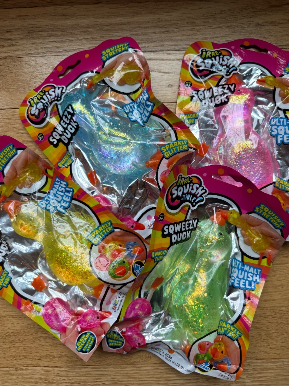 JA-RU Set of 4 new in package squishy sugar squeeze ducks- so satisfying